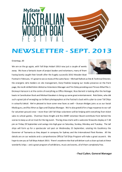 September 2013 e-news - Australian Wooden Boat Festival