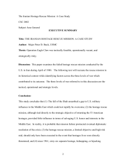 The Iranian Hostage Rescue Mission: A Case