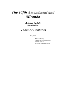 The Fifth Amendment and Miranda - San Diego County Sheriff`s