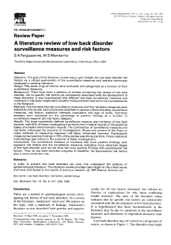 A literature review of low back disorder surveillance measures and