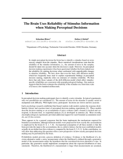 The Brain Uses Reliability of Stimulus Information when Making