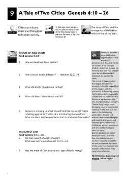 9 A Tale of Two Cities Genesis 4:10 &ndash; 26