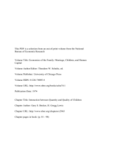 Interaction between Quantity and Quality of Children