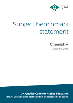 About Subject Benchmark Statements