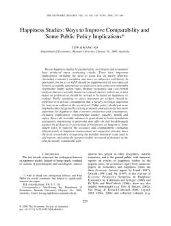 Happiness studies: Ways to improve comparability and some public