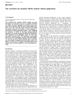 REVIEW The restriction site mutation (RSM