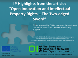 Open Innovation and Intellectual Property Rights &ndash; The Two - OI-net