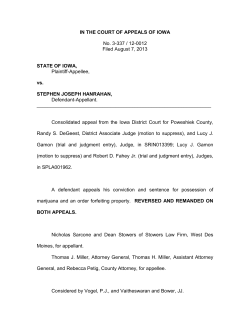 IN THE COURT OF APPEALS OF IOWA No. 3-337
