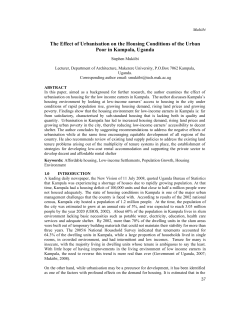 The Effect of Urbanisation on the Housing Conditions