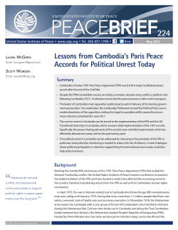 Lessons from Cambodia`s Paris Peace Accords for Political Unrest