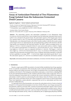 Assay of Antioxidant Potential of Two Filamentous Fungi Isolated