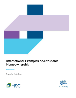 International Examples of Affordable Homeownership