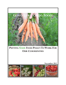 Good Laws, Good Food: Putting State Food Policy to