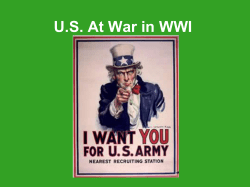 Notes &ndash; US At War in WWI - Lancaster City School District