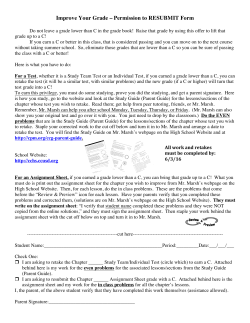 Improve Your Grade – Permission to RESUBMIT Form