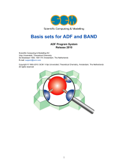 Basis sets summary - ADF Modeling Suite