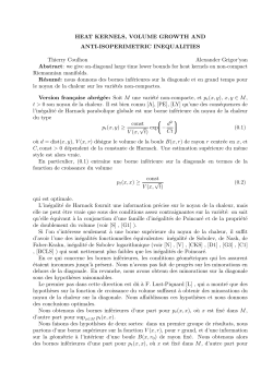 HEAT KERNELS, VOLUME GROWTH AND ANTI
