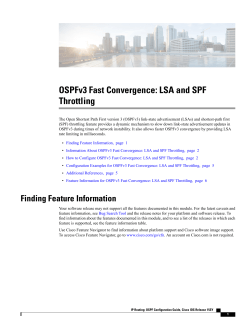 OSPFv3 Fast Convergence: LSA and SPF Throttling
