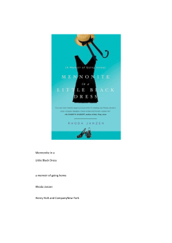 Mennonite in a Little Black Dress a memoir of going home Rhoda
