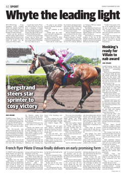 Bergstrand steers star sprinter to cosy victory