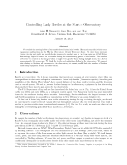 Controlling Lady Beetles at the Martin Observatory