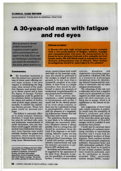 A 30-year-old man with fatigue and red eyes
