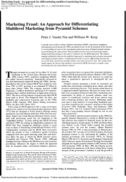 Marketing Fraud: An Approach for Differentiating Multilevel