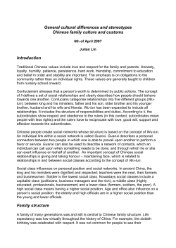 General cultural differences and stereotypes Chinese