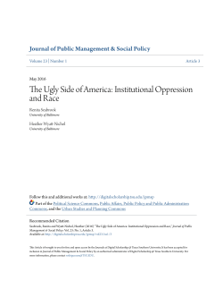 The Ugly Side of America: Institutional Oppression and Race