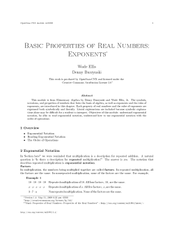 Basic Properties of Real Numbers: Exponents