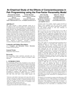 An Empirical Study of the Effects of Conscientiousness in Pair