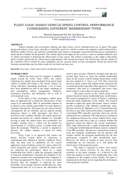 fuzzy logic based vehicle speed control
