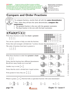 Compare and Order Fractions