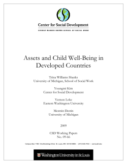 Assets and Child Well-Being in Developed Countries