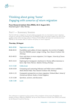 programme  - Peace Research Institute Oslo