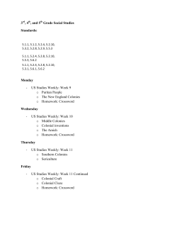 3 , 4 , and 5 Grade Social Studies Standards: Monday