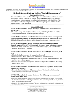 United States History Unit &ndash; &ldquo;Social Movements&rdquo;