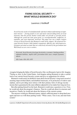 fixing social security &mdash; what would bismarck do?