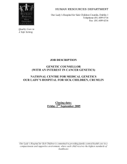 human resources department job description genetic counsellor