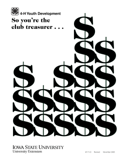 So you`re the club treasurer