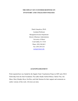 THE IMPACT OF CUSTOMER RESPONSE ON INVENTORY AND