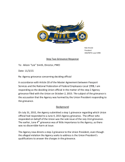 Step Two Grievance Response To