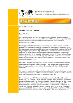 Message from the President