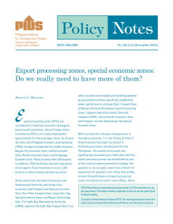 Export Processing Zones, Special Economic Zones