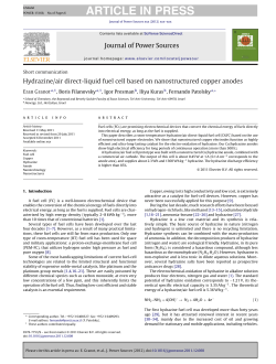 Hydrazine/air direct-liquid fuel cell based on nanostructured copper