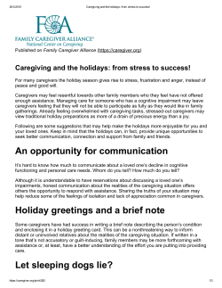 An opportunity for communication Holiday greetings and a brief note