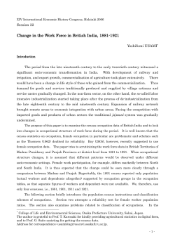 Change in the Work Force in British India, 1881-1921