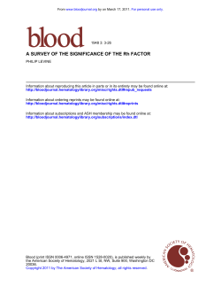 A SURVEY OF THE SIGNIFICANCE OF THE Rh