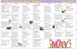 First Floor Activity Calendar