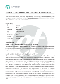 Kili notes small copy - Easy Travel and Tours Ltd